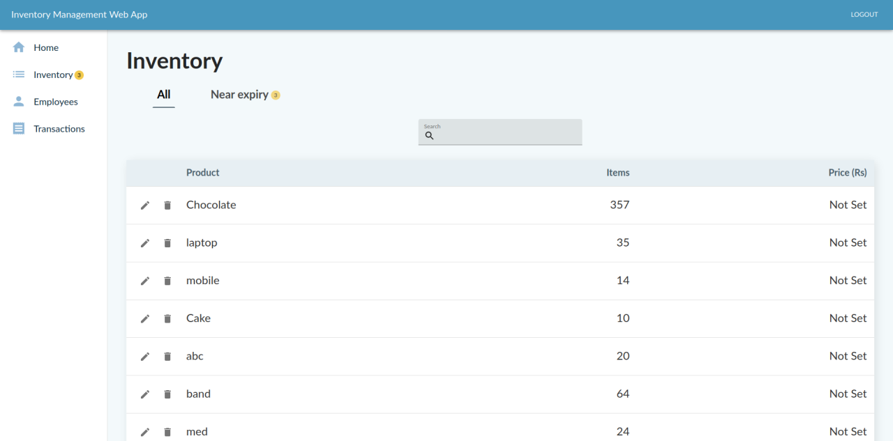 Inventory control web based